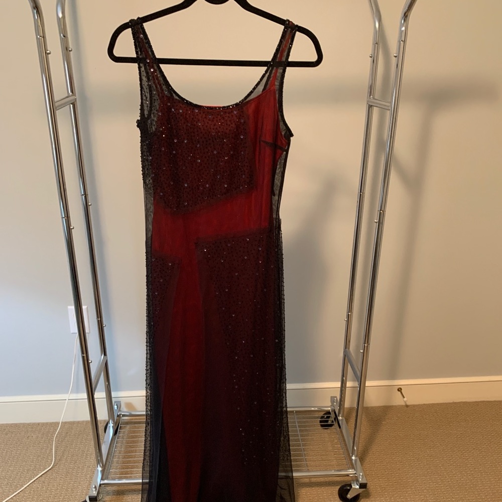 Sue Wong long sequined mesh gown 6